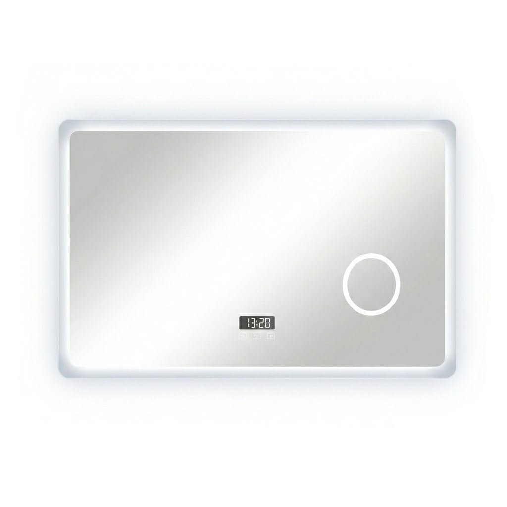 Rectangular Bluetooth Mirror with 3X Magnification