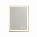 Luxury Gold Frame Rectangular LED Mirror