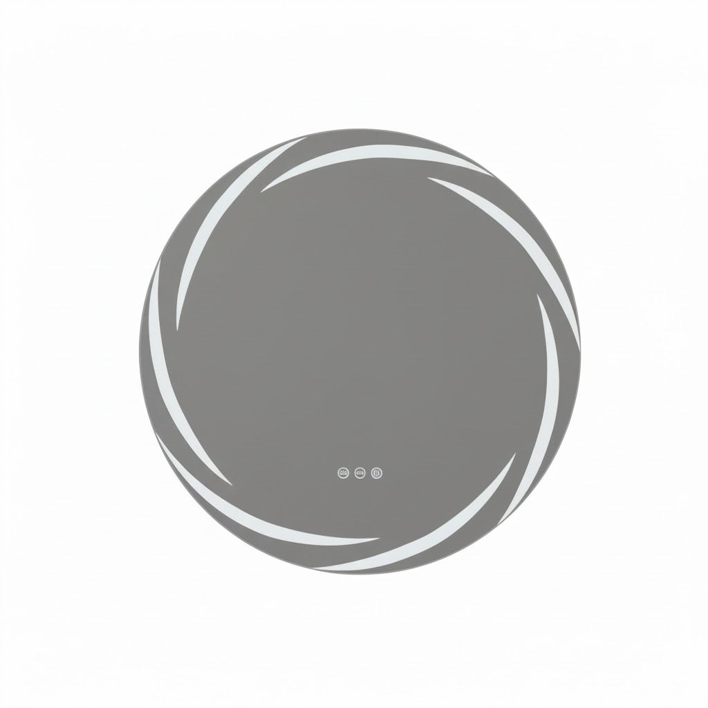 Frosted Edge Round LED Bathroom Mirror