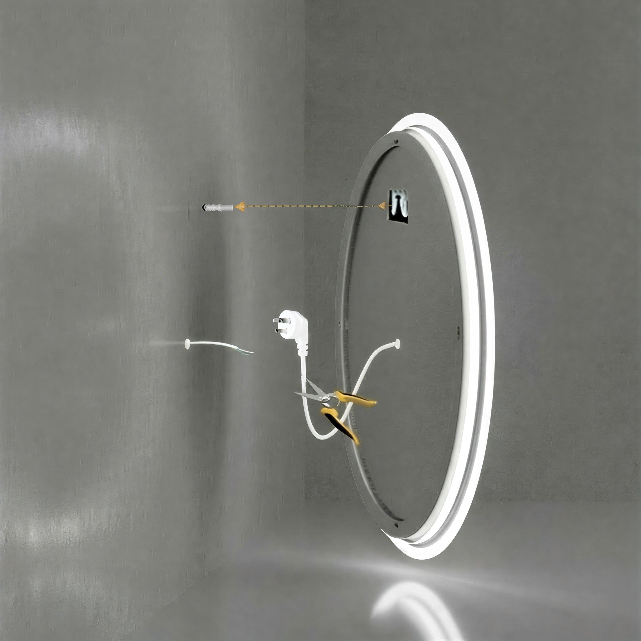 Frosted Edge Round LED Bathroom Mirror