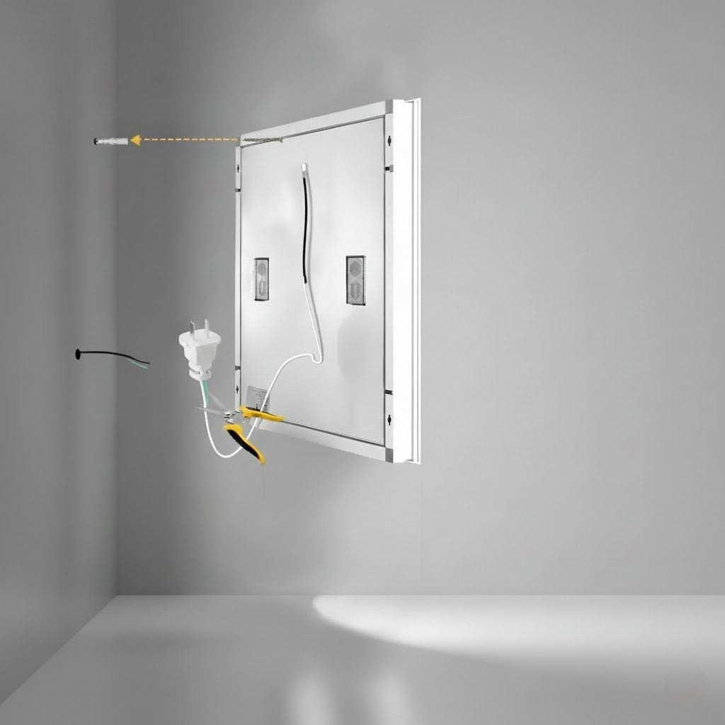 Large Square Bluetooth Mirror with Smart Display